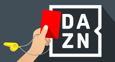 DAZN logo sees a red card from football