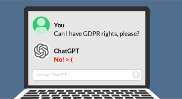 User asking ChatGPT "Can I have GDPR rights, please?". ChatGPT answers "No!".