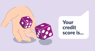 someone rolling dice to calculte credit score