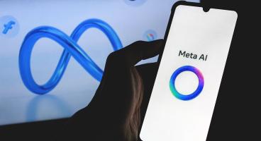 meta ai logo on cell phone