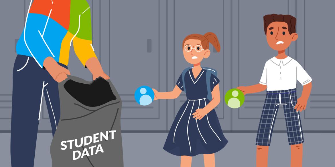 Students providing data to Microsoft