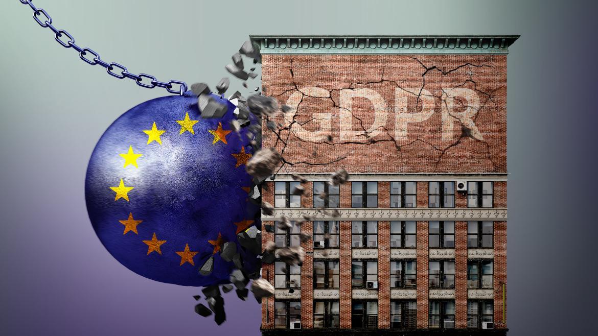 wrecking ball destroying GDPR house