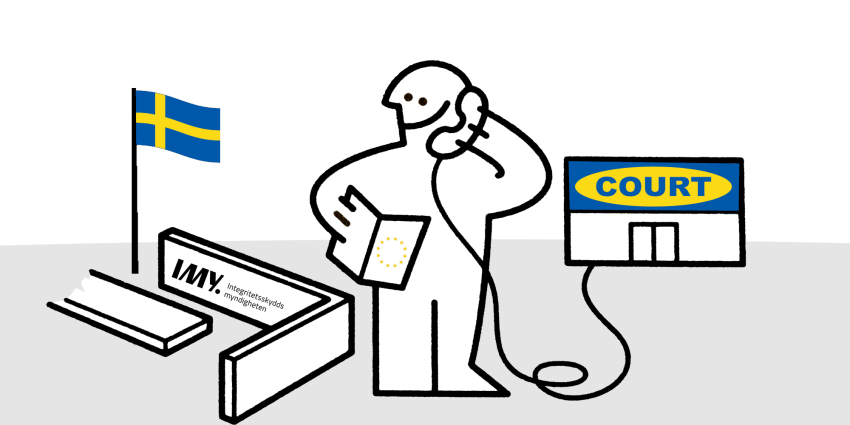 Ikea manual shows man calling court next to broken furniture
