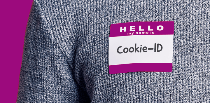 Person wears name tag with "cookie-ID" printed on it