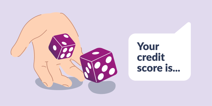 someone rolling dice to calculte credit score